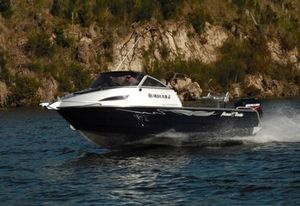 моторная лодка с каютой c подвесным мотором
