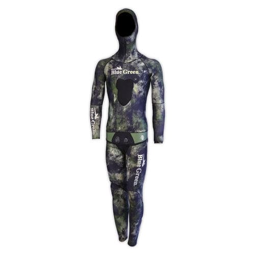 Гидрокостюм из неопрена для подводной охоты - Green Hunter - BlueGreen - интегральный / 3 мм / 5 mm