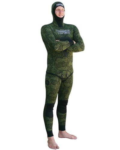 Гидрокостюм из неопрена для подводной охоты - GONDWANA  - TORELLI SPEARFISHING (AUSTRALIA) - с подшлемником / раздельный / 5.5 mm