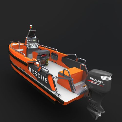 Профессиональный катер спасательное судно - 650R - SEAX BOATS - c подвесным мотором