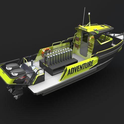 Открытый катер c подвесным мотором - 950A - SEAX BOATS - двухмоторный / с закрытым кокпитом / для дайвинга