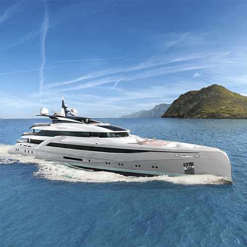 Круизная мега-яхта - NUVOLARI LENARD - TURQUOISE YACHTS - с приподнятой рулевой рубкой / 10 кают / из стали