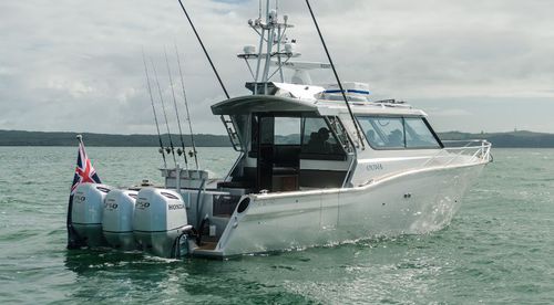 Быстроходный катер c подвесным мотором - 1050  - White Pointer Boats Ltd - трехмоторный / хардтоп / с закрытым флайбриджем
