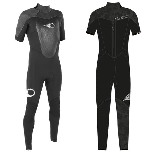 Гидрокостюм из неопрена для серфинга - FIGHTER Back-zip Black - SOÖRUZ SURFWEAR COMPANY - интегральный / с короткими рукавами / 2 мм