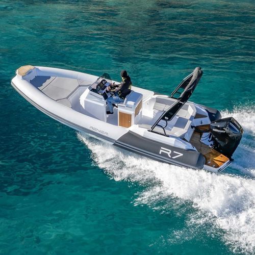 Надувная лодка c подвесным мотором - R7 TOURER - RENIER - полужесткая / с центральной консолью / макс. 14 человек