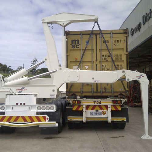 Прицеп контейнеровоз - HC4020-DC-DS - SWINGLIFT - для судостроительной верфи / для портового терминала / с боковой загрузкой