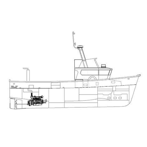 Профессиональный катер судно для ловли тунца и сельди - 077 - Sachal Shipyard - с внутренним мотором