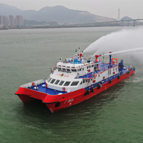 Пожарное судно катамаран - 38.5 - JIANGLONG SHIPBUILDING CO., LTD. - из алюминия / из стали
