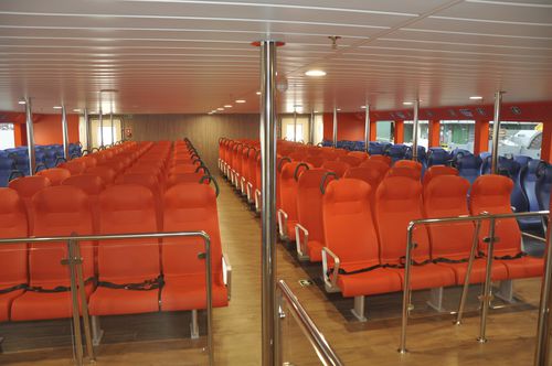 Сиденье для пассажирского судна - HR 1440 - Pullman Seat Systems - с подлокотниками / с высокой спинкой / на направляющей