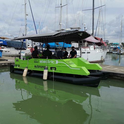 Ботик катамаран - Paku Paku 2 - Five Aluminium Boat and Engineering Pte Ltd - с внутренним мотором / электрический / открытый