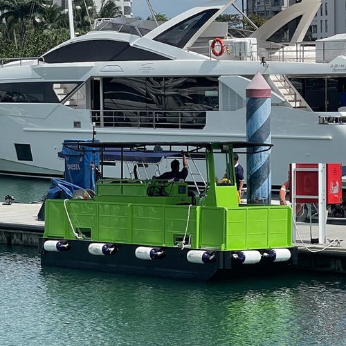 Профессиональный катер баржа для откачки сточных вод - CENTURION 18 - Five Aluminium Boat and Engineering Pte Ltd - c подвесным мотором / из алюминия