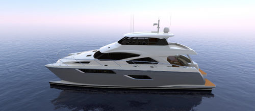 Моторная яхта катамаран - CATYACHT 2000 - Qingdao Allheart Marine Co., Ltd. - круизная / с рулевой рубкой / из алюминия