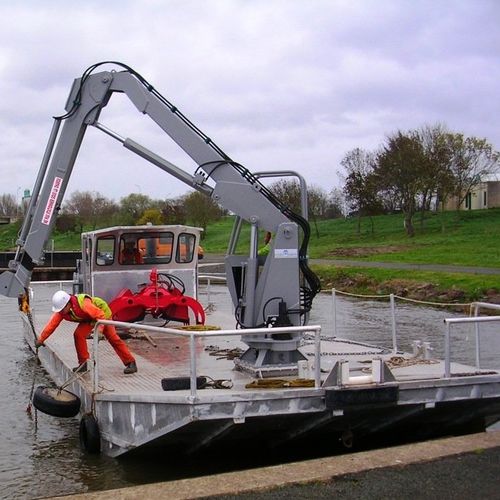 Профессиональный катер рабочая баржа - 14 - Alumarine Shipyard - с внутренним мотором / из алюминия