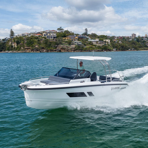 Открытый катер c подвесным мотором - 27 T-Top - QUARKEN Boats - с двойной консолью / макс. 9 человек / с кабиной