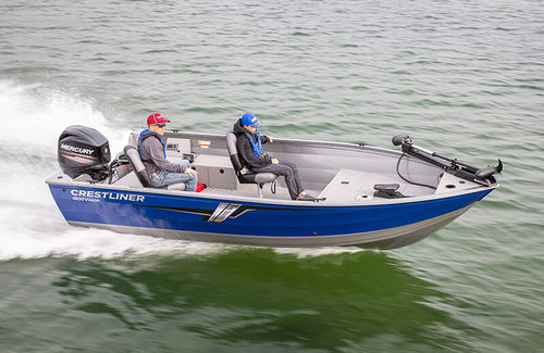 Судно для плавания в закрытых водах c подвесным мотором - 1600 VISION TILLER  - Crestliner - для спортивной рыбалки / из алюминия / макс. 5 человек