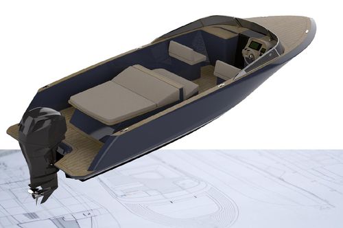 Небольшой катер c подвесным мотором - ECLA 24 - CLYD Yacht Design - с двойной консолью / открытый / из алюминия