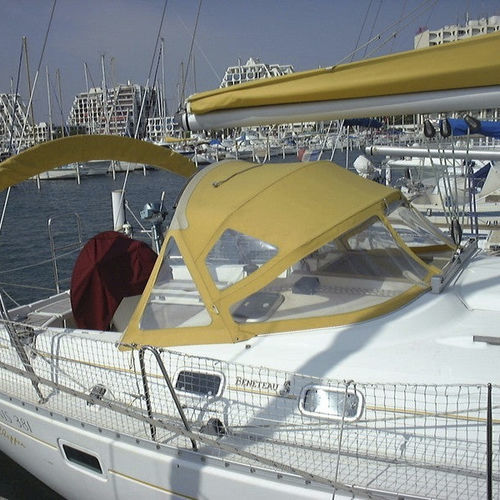 Крыша рубки для парусника - Oceanis 381 - KAPELL ANNAT - для кокпита / конструкция из нержавеющей стали / желтая
