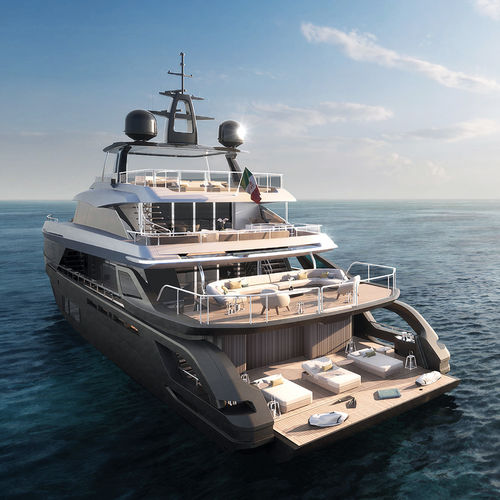 Круизная супер-яхта - TRIDECK - Azimut - с приподнятой рулевой рубкой / 5 кают / 6 кают