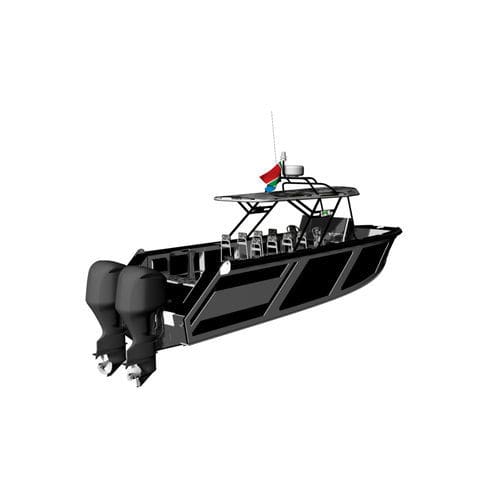 Профессиональный катер катер береговой охраны - Blackout 9500 - KND Naval Design - c подвесным мотором / из HDPE / жесткий корпус