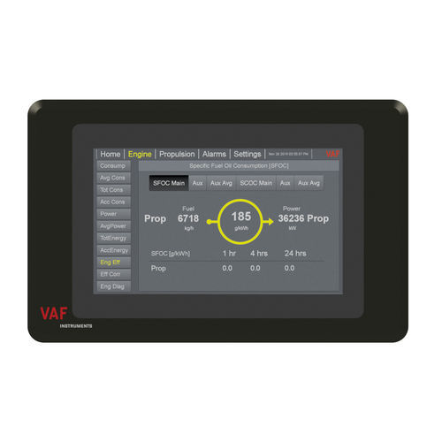 Приборная панель для судна - PEM-4 - VAF Instruments B.V. - для топливного бака / для силовой установки / сенсорная