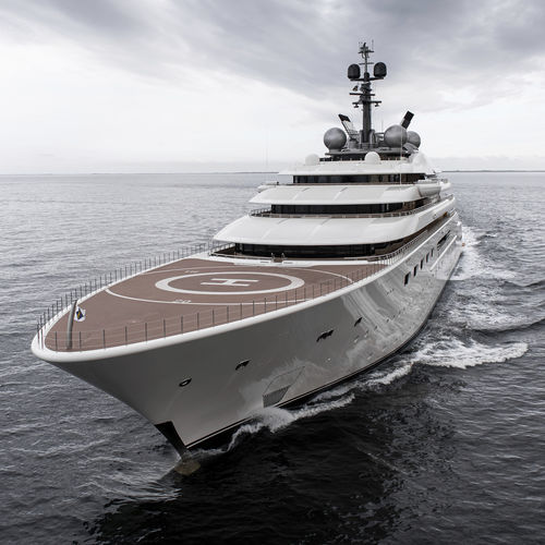 Круизная мега-яхта - BLUE - Lurssen Yachts - традиционная / с приподнятой рулевой рубкой / гибридная дизель-электрическая