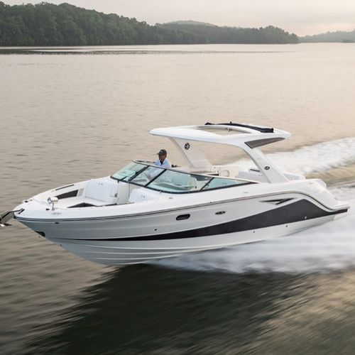 Небольшой катер с поворотно-откидной колонкой - SLX 310 - Sea Ray - двухмоторный / с двойной консолью / боурайдер
