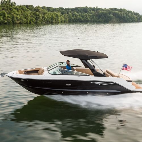 Небольшой катер с поворотно-откидной колонкой - SLX 280 - Sea Ray - с двойной консолью / боурайдер / для водных лыж