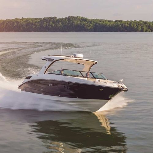 Небольшой катер с поворотно-откидной колонкой - SLX 350 - Sea Ray - двухмоторный / с двойной консолью / боурайдер