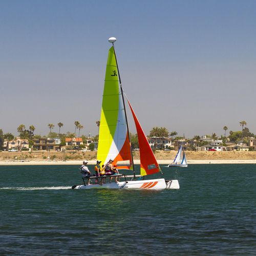 Спортивный катамаран для досуга - GETAWAY - Hobie Cat USA - множественный / с двойной трапецией / из полиэтилена