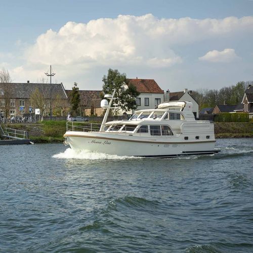 Быстроходный катер с внутренним мотором - Grand Sturdy 450 AC Variotop - Linssen Yachts B.V. - с флайбриджем / речной / из стали
