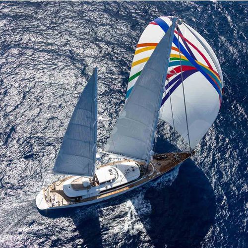 Круизная элитная парусная супер-яхта - ROSEHEARTY - Perini Navi - 5 кают / с рулевой рубкой / из алюминия