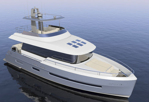 Круизная моторная яхта - GULF - Warwick Yacht Design - с флайбриджем / 3 каюты / корпус водоизмещающего типа