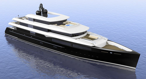 Круизная мега-яхта - W 65M - Warwick Yacht Design - с рулевой рубкой / из стали / с вертикальным форштевнем
