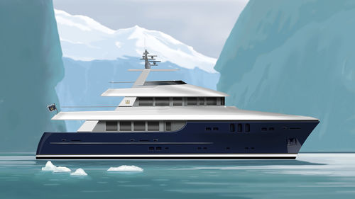 Моторная яхта для экспедиций - W 96 - Warwick Yacht Design - траулер / с приподнятой рулевой рубкой / 4 каюты