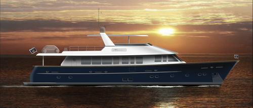 Круизная моторная яхта - W 88 - Warwick Yacht Design - с флайбриджем / корпус водоизмещающего типа