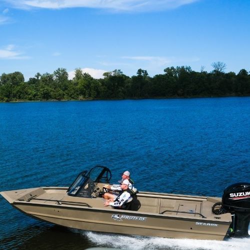 Плоскодонка c подвесным мотором - Protege - SeaArk Boats - открытая / с двойной консолью / для рыбной ловли