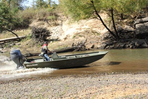 Плоскодонка c подвесным мотором - 1860 MVJT - SeaArk Boats - открытая / с боковой консолью / для спортивной рыбалки