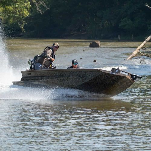 Плоскодонка c подвесным мотором - BAYOU 180 - Xpress - горючее / с плоским дном / открытая