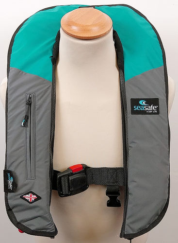 Надувной спасательный жилет - I-Zip – Teal & Dark Grey - Seasafe Systems Ltd - 170 N / ISO12402-3 / унисекс