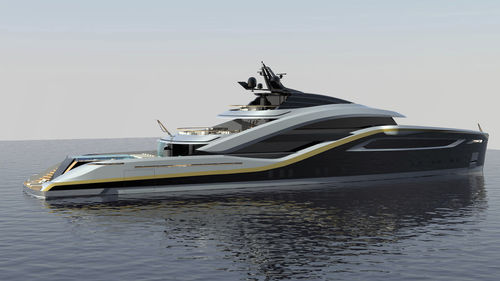 Круизная мега-яхта - ARGO 63 - Admiral yachts - с приподнятой рулевой рубкой / 5 кают / из стали