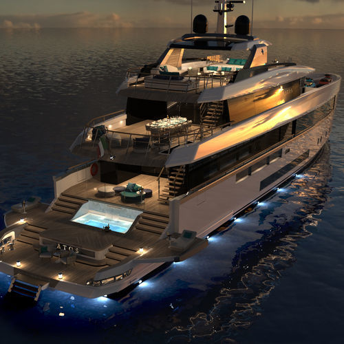 Круизная мега-яхта - ATOS 46 - Admiral yachts - с приподнятой рулевой рубкой / 5 кают / алюминиевый сплав