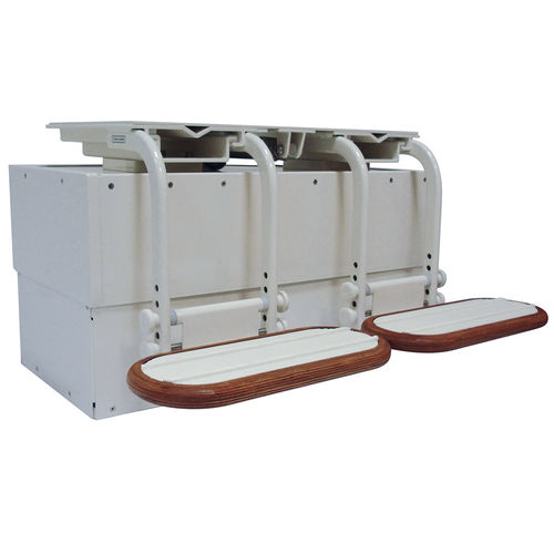 Подножка для рулевого сиденья для катера - S 495 DOUBLE SLIDER - Besenzoni SpA - регулируемая / электрическая / из алюминия