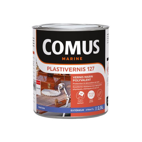 Лак для катера - PLASTIVERNIS 127 - COMUS MARINE - для дерева / однокомпонентный / глянцевый
