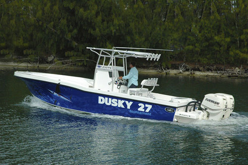 Открытый катер c подвесным мотором - 278T - Dusky Marine - двухмоторный / для спортивной рыбалки / Т-образная верхняя часть