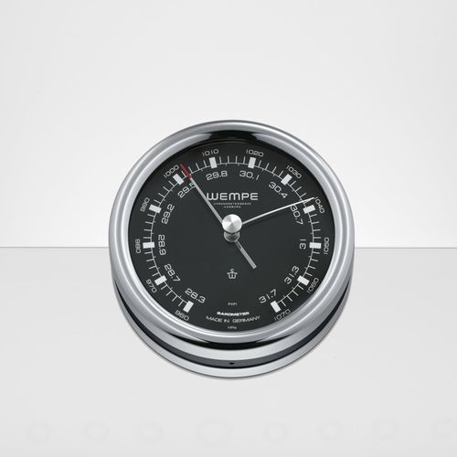 Аналоговый барометр - 852811.1 - Cassens & Plath GmbH - из нержавеющей стали / черный