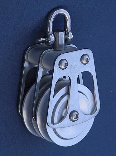 Двойной такелажный блок - 711309 - OH MARINE EQUIPMENT - с вертлюжным крюком / на шариковом подшипнике / трос макс.: 30 мм