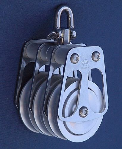 Тройной такелажный блок - 711319 - OH MARINE EQUIPMENT - с вертлюжным крюком / на шариковом подшипнике / трос макс.: 30 мм