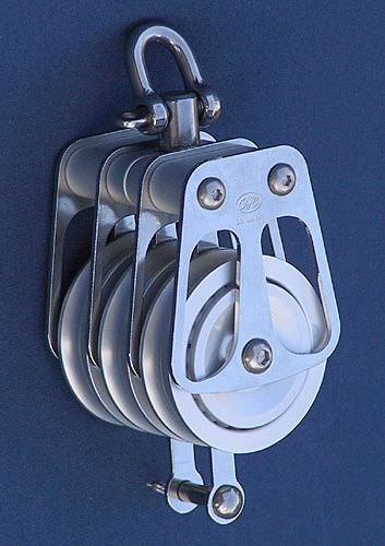 Тройной такелажный блок - 711320 - OH MARINE EQUIPMENT - с вертлюжным крюком / с проушиной / на шариковом подшипнике