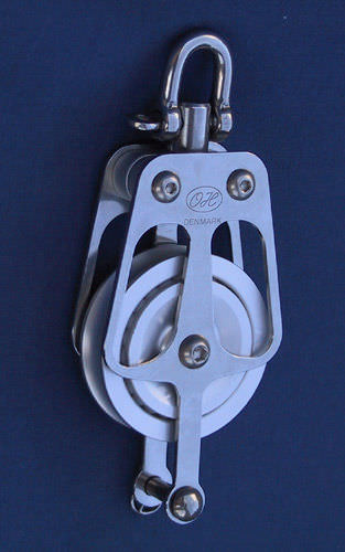 Одиночный такелажный блок - 710504 - OH MARINE EQUIPMENT - с вертлюжным крюком / с проушиной / на шариковом подшипнике