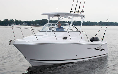 Прогулочный катер с каютой c подвесным мотором - 23 EXPRESS - Pro Line Boats - хардтоп / для спортивной рыбалки / Т-образная верхняя часть